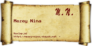 Mezey Nina névjegykártya